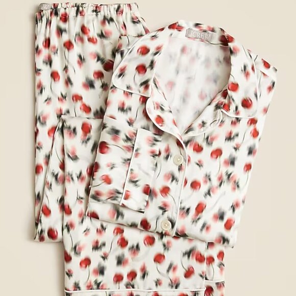 J. Crew Other - J. Crew Soft shine pajama pant set in blurry cherry print Size Large